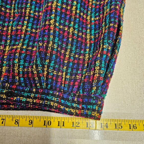 Vintage Norton McNaughton Skirt Size 8 Wool Blend Vibrant Office Pencil Work - Picture 5 of 6